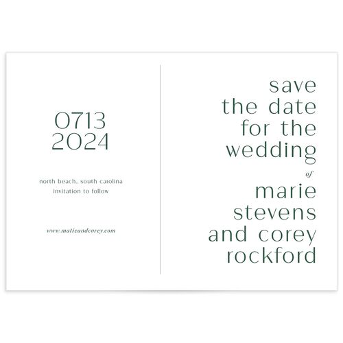 Modern Minimal Save the Date Cards - Jewel Green