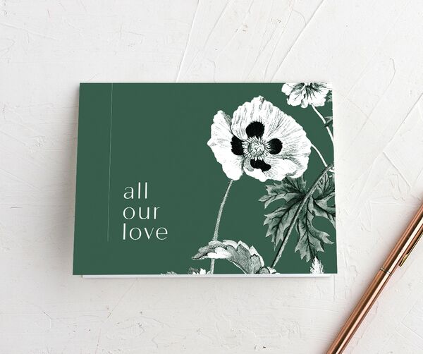 Modern Minimal Thank You Cards front in Jewel Green