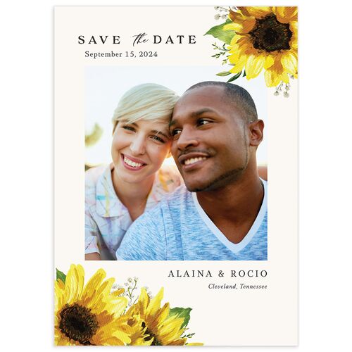 Sunflower Romance Save The Date Cards
