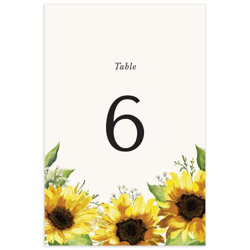 Sunflower Romance Table Numbers