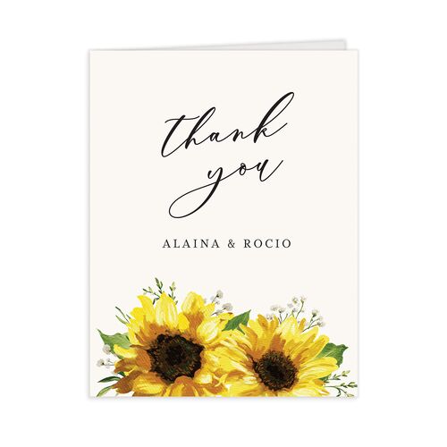 Sunflower Romance Thank You Cards