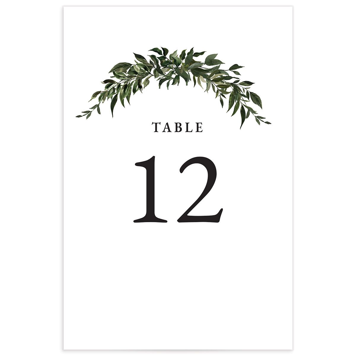 Classic Bold Table Numbers front in Jewel Green
