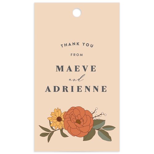 Retro Botanical Favor Gift Tags - Shy Pink