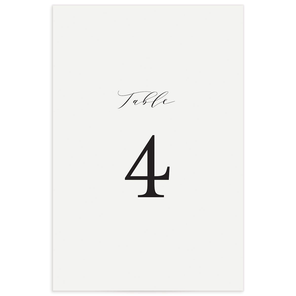 Classic Understated Table Numbers front in Champagne