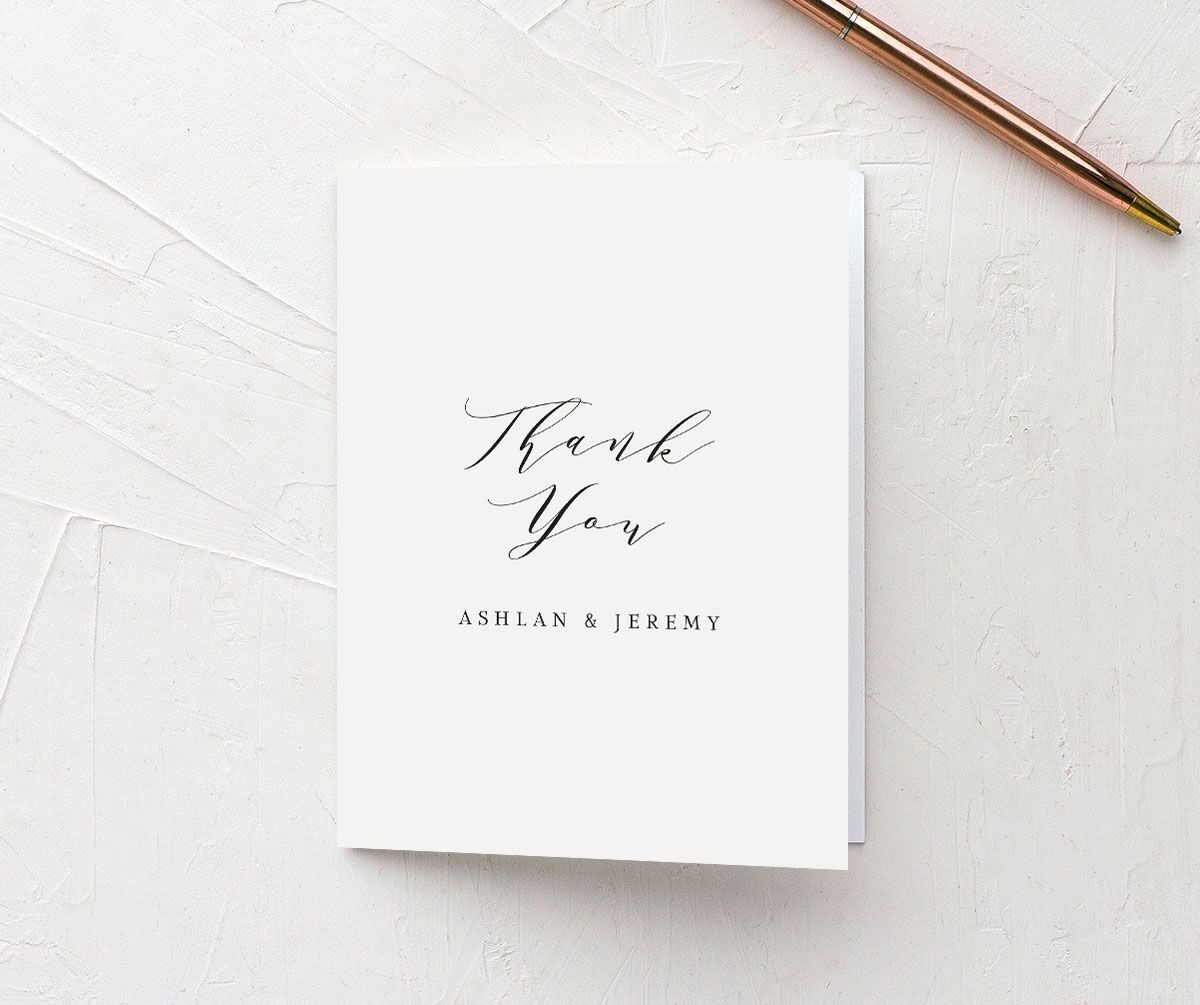 Classic Understated Thank You Cards front in Champagne