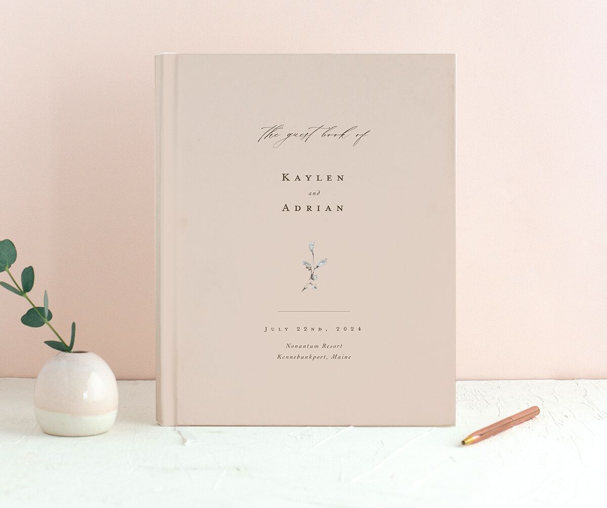 Classic Palette Wedding Guest Book front in Rose Pink