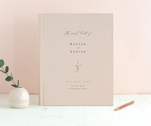 Classic Palette Wedding Guest Book front in Rose Pink