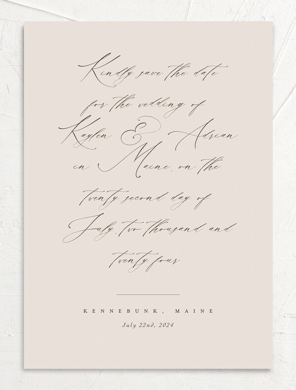 Classic Palette Save the Date Cards front in Rose Pink