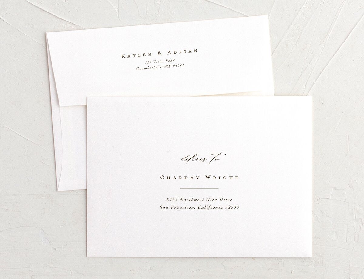 Classic Palette Wedding Invitation Envelopes front in Rose Pink