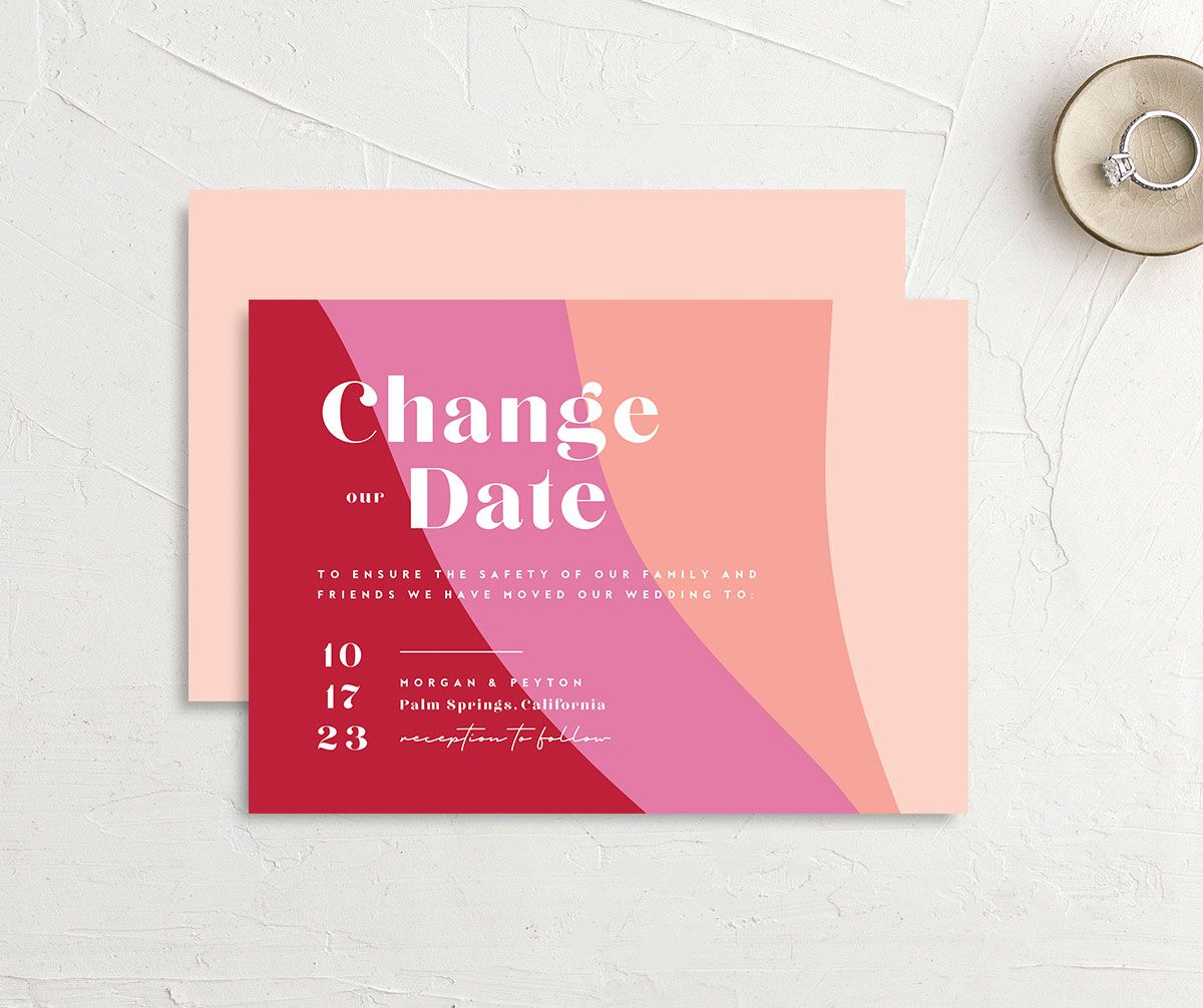 Vintage Pattern Change the Date Cards front-and-back in Rose Pink