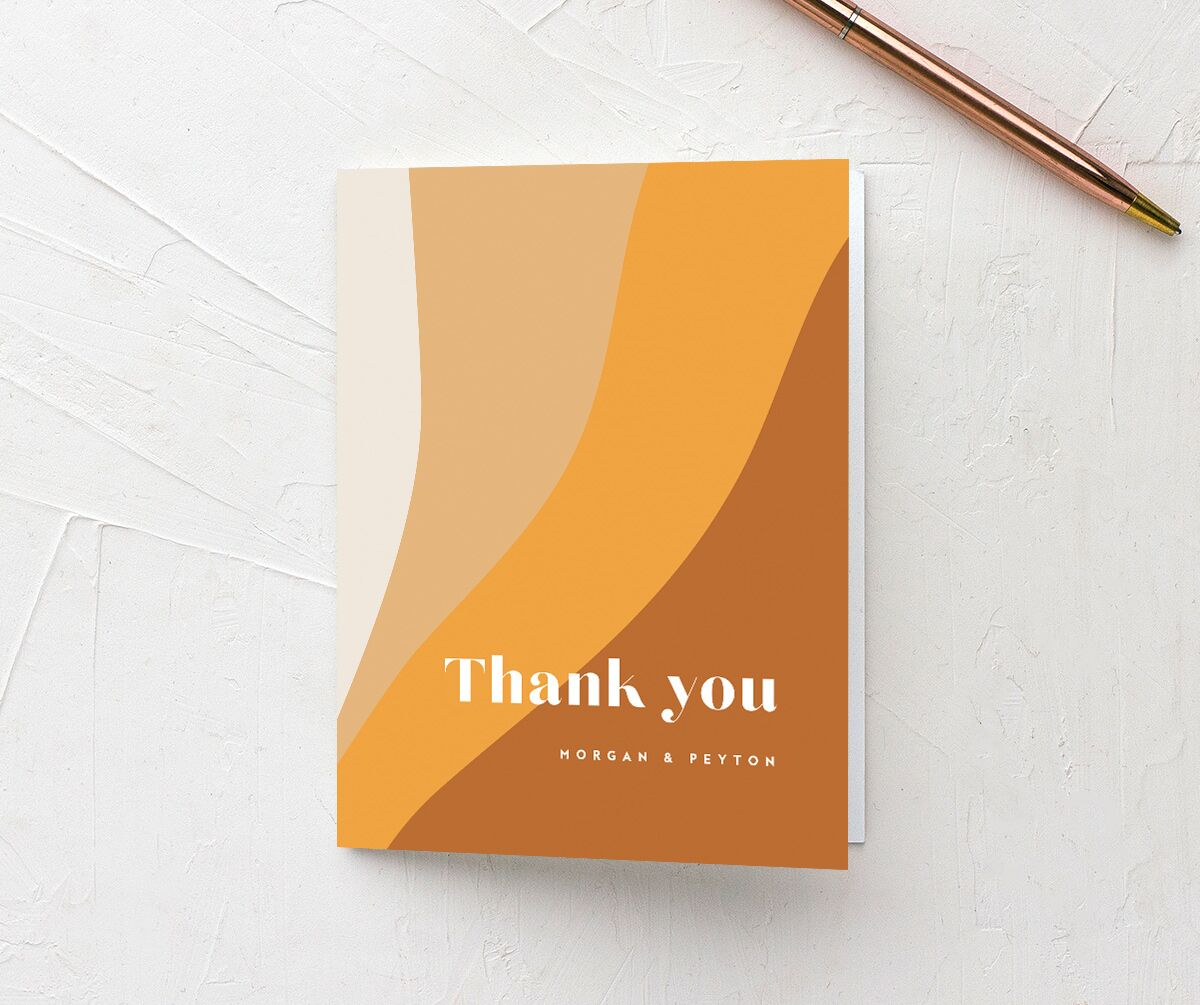 Vintage Pattern Thank You Cards front in Pumpkin