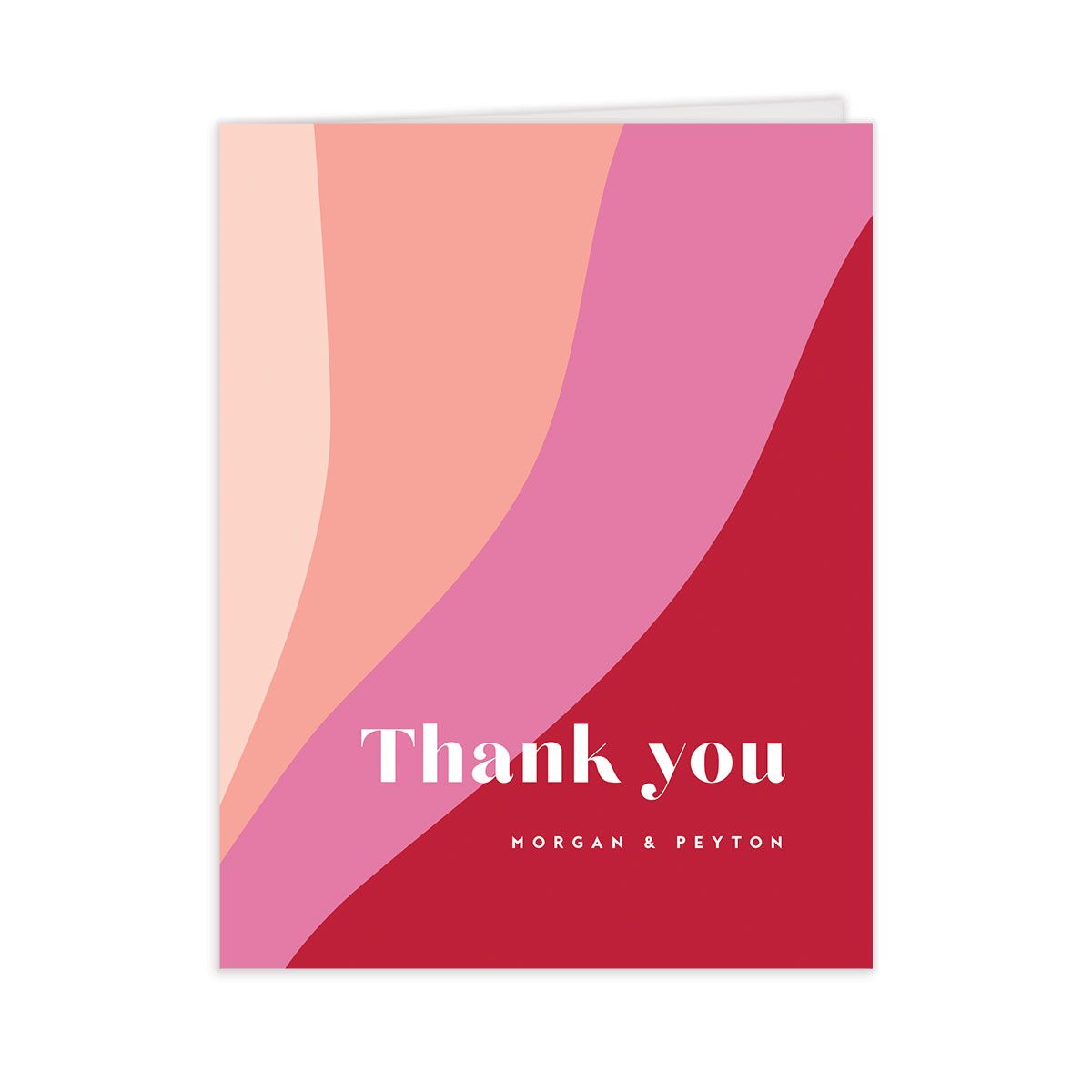 Vintage Pattern Thank You Cards front in Rose Pink