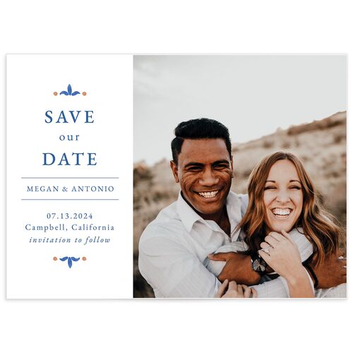 Spanish Mosaic Save the Date Cards - French Blue