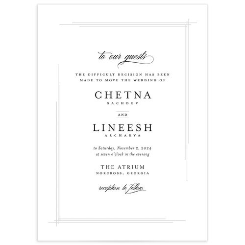 Classic Script Change the Date Cards - Pure White