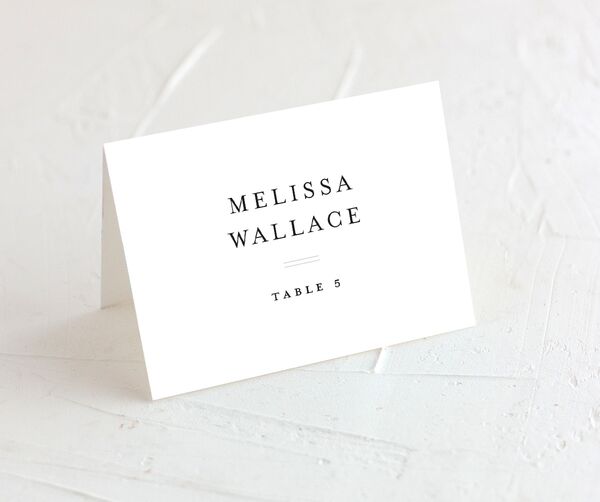 Classic Script Place Cards front in Pure White