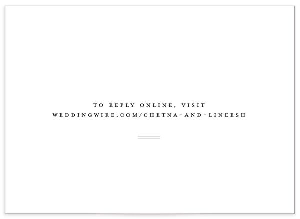 Classic Script Wedding Response Cards back in Pure White