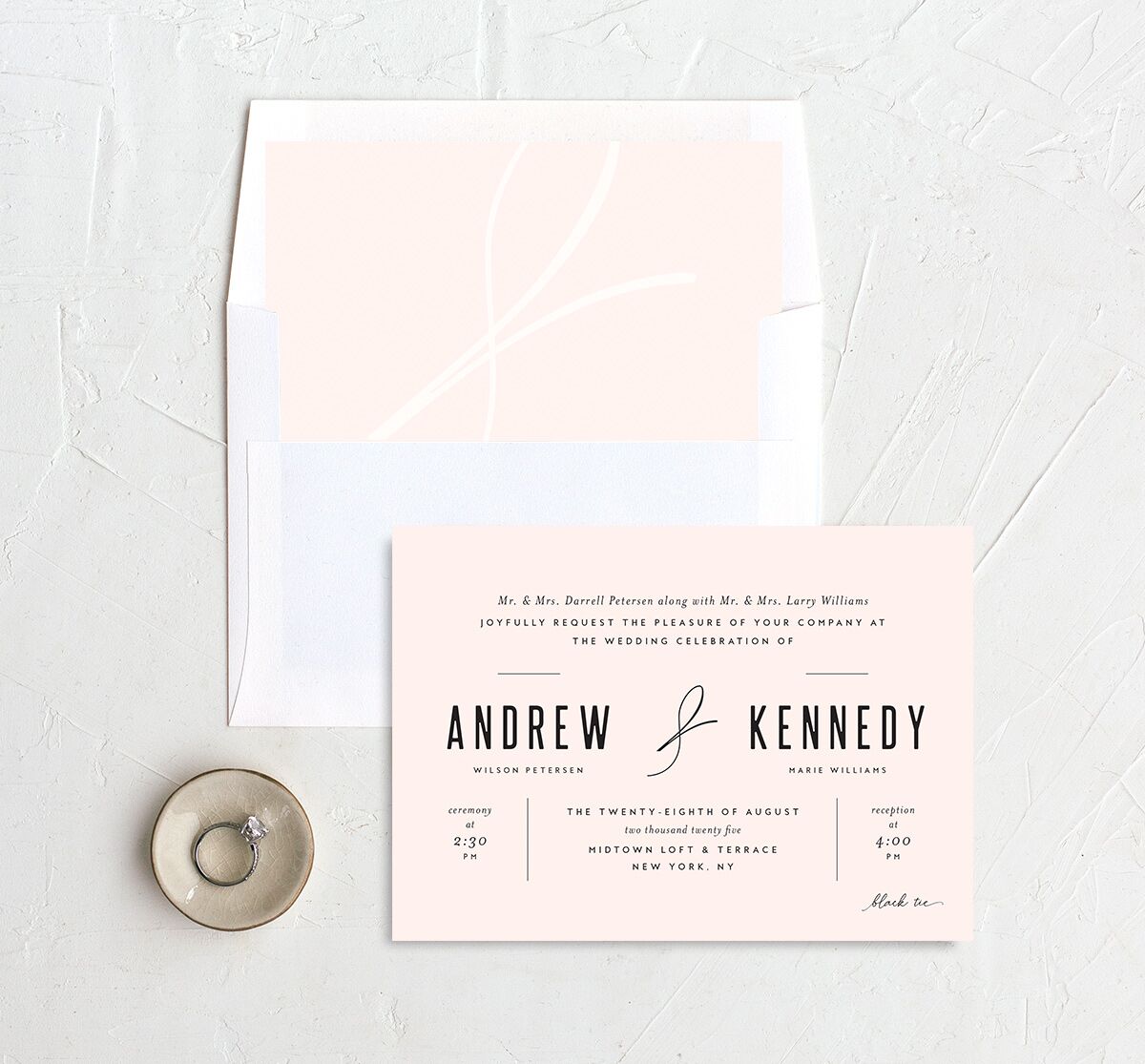 Timeless Flourish Envelope Liners envelope-and-liner in Rose Pink