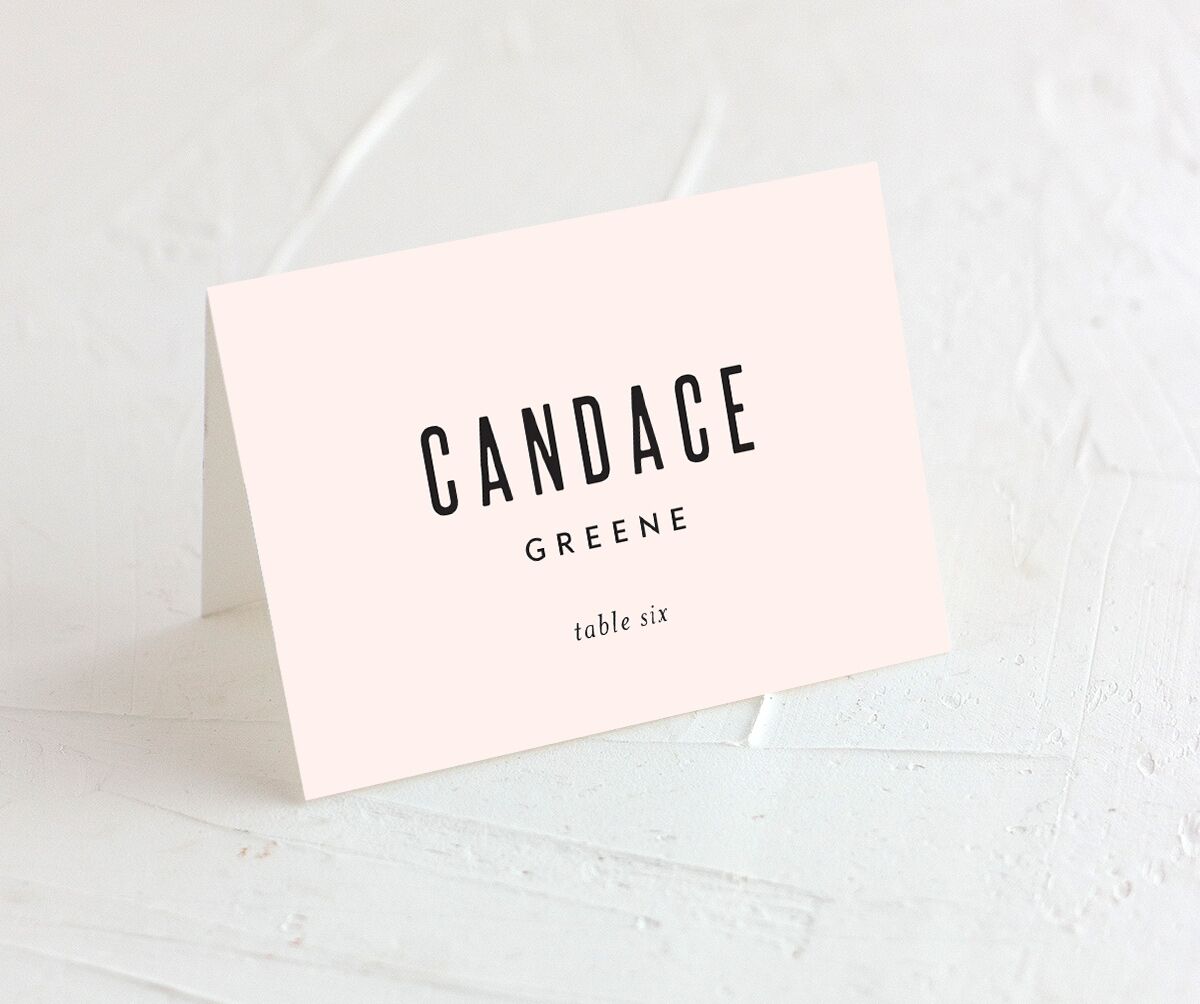 Timeless Flourish Place Cards front in Rose Pink
