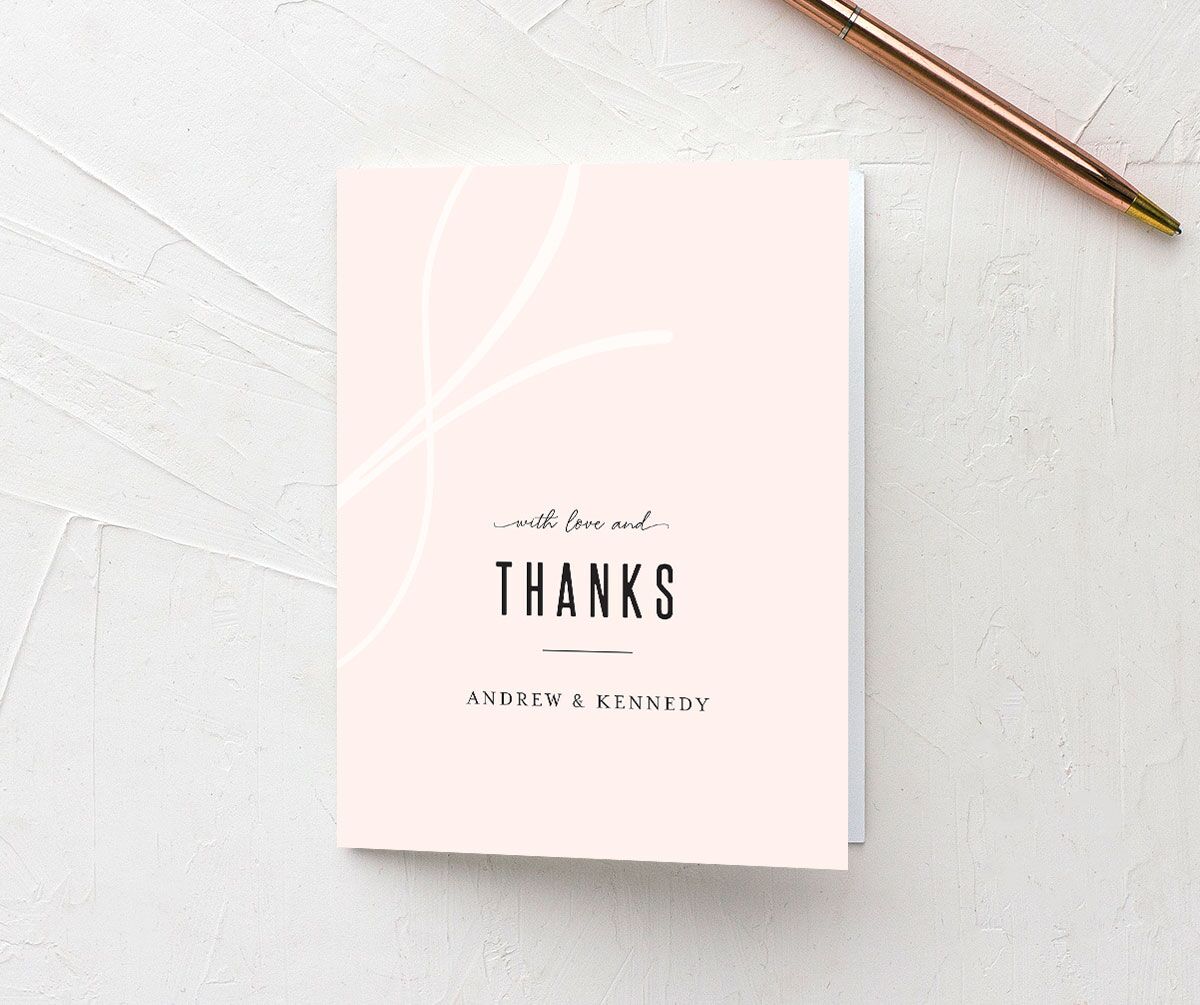 Timeless Flourish Thank You Cards front in Rose Pink
