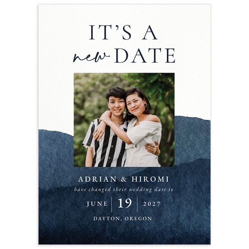 Layered Watercolor Change the Date Cards - Navy