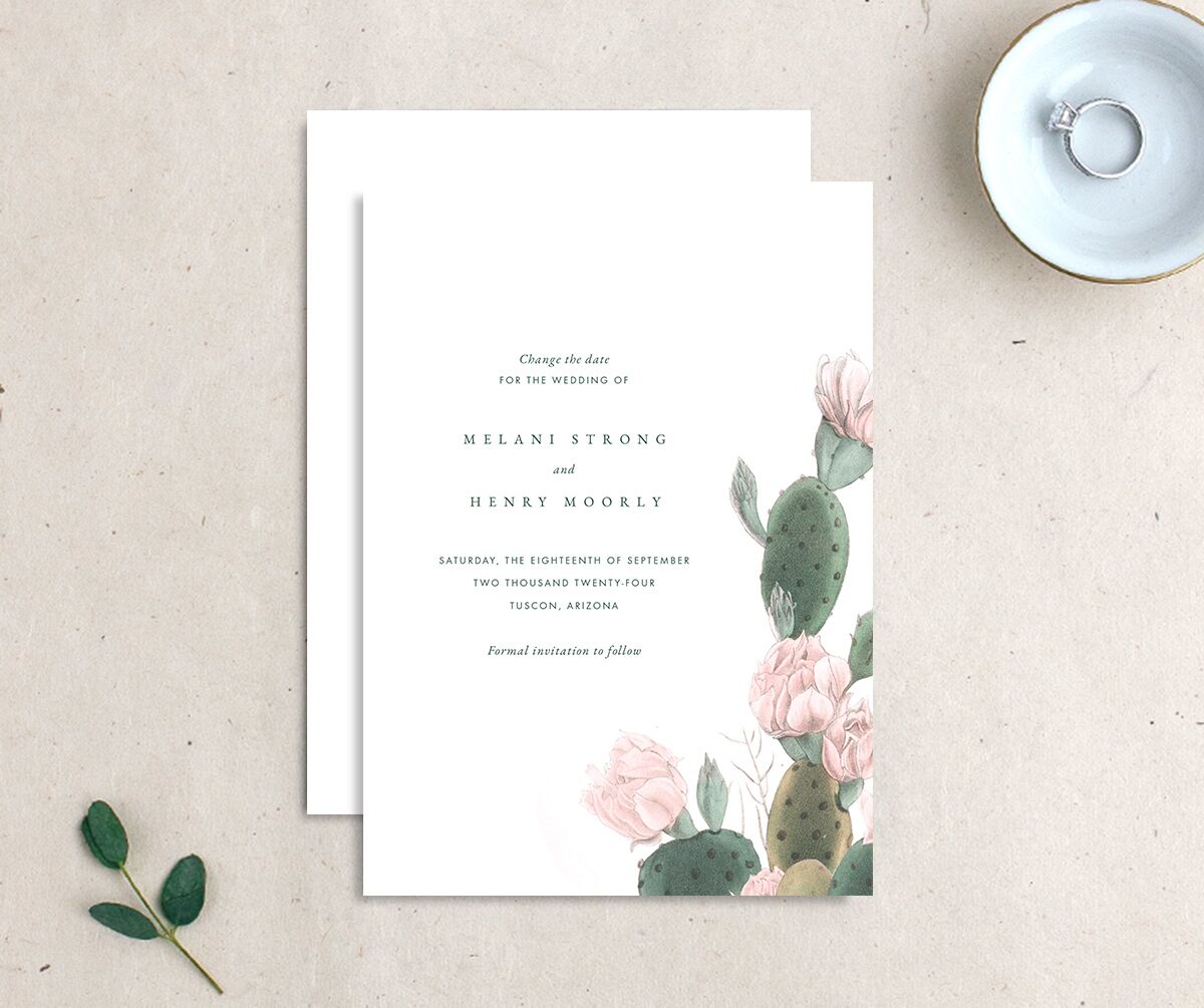 Cactus Blossom Change the Date Cards front-and-back in White