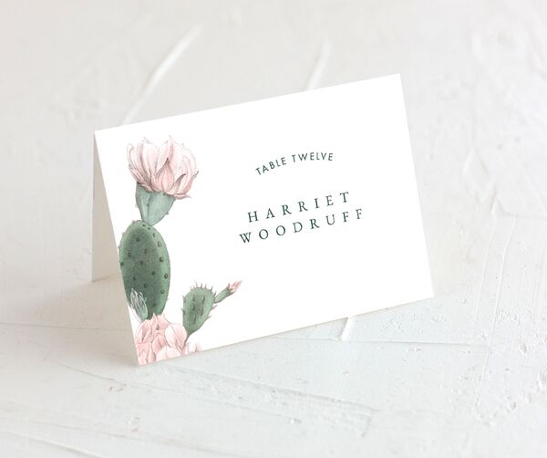 Cactus Blossom Place Cards front in Pure White