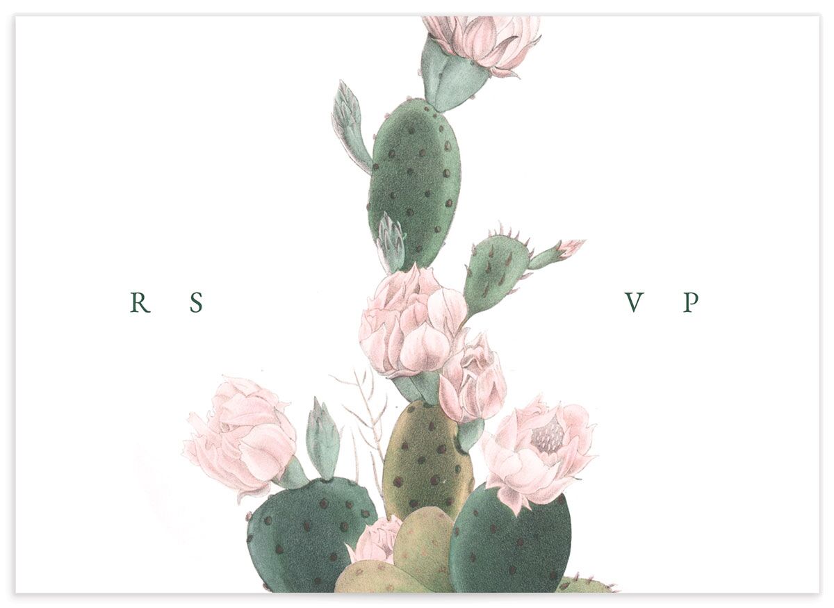 Cactus Blossom Wedding Response Cards back in Pure White