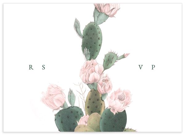 Cactus Blossom Wedding Response Cards back in White