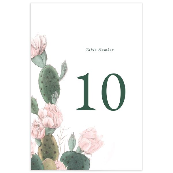 Cactus Blossom Table Numbers front in Pure White