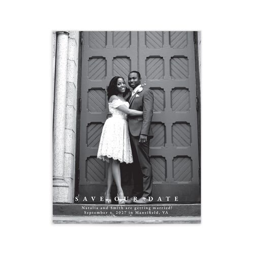 Ampersand Flourish Save the Date Petite Cards - Snow