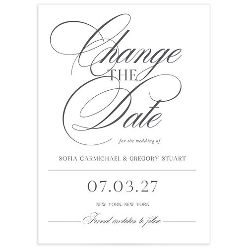 Classically Elegant Change the Date Cards - Pure White