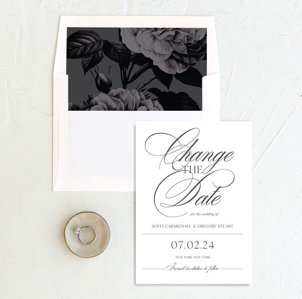 Classic Blooms Change the Date Cards envelope-and-liner in Pure White
