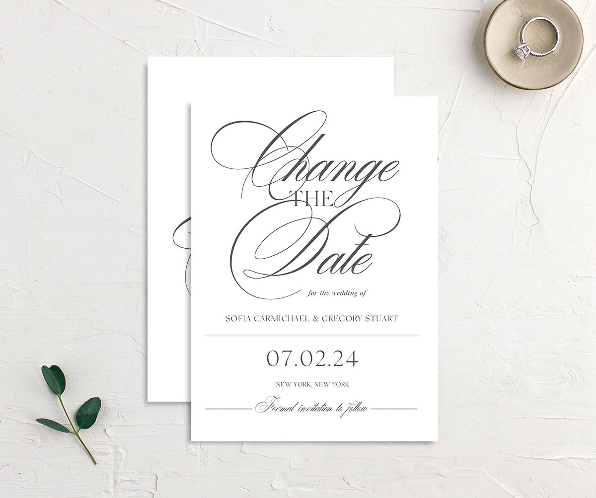 Classic Blooms Change the Date Cards front-and-back in Pure White
