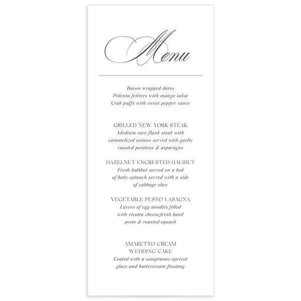 Classic Blooms Menus front in White