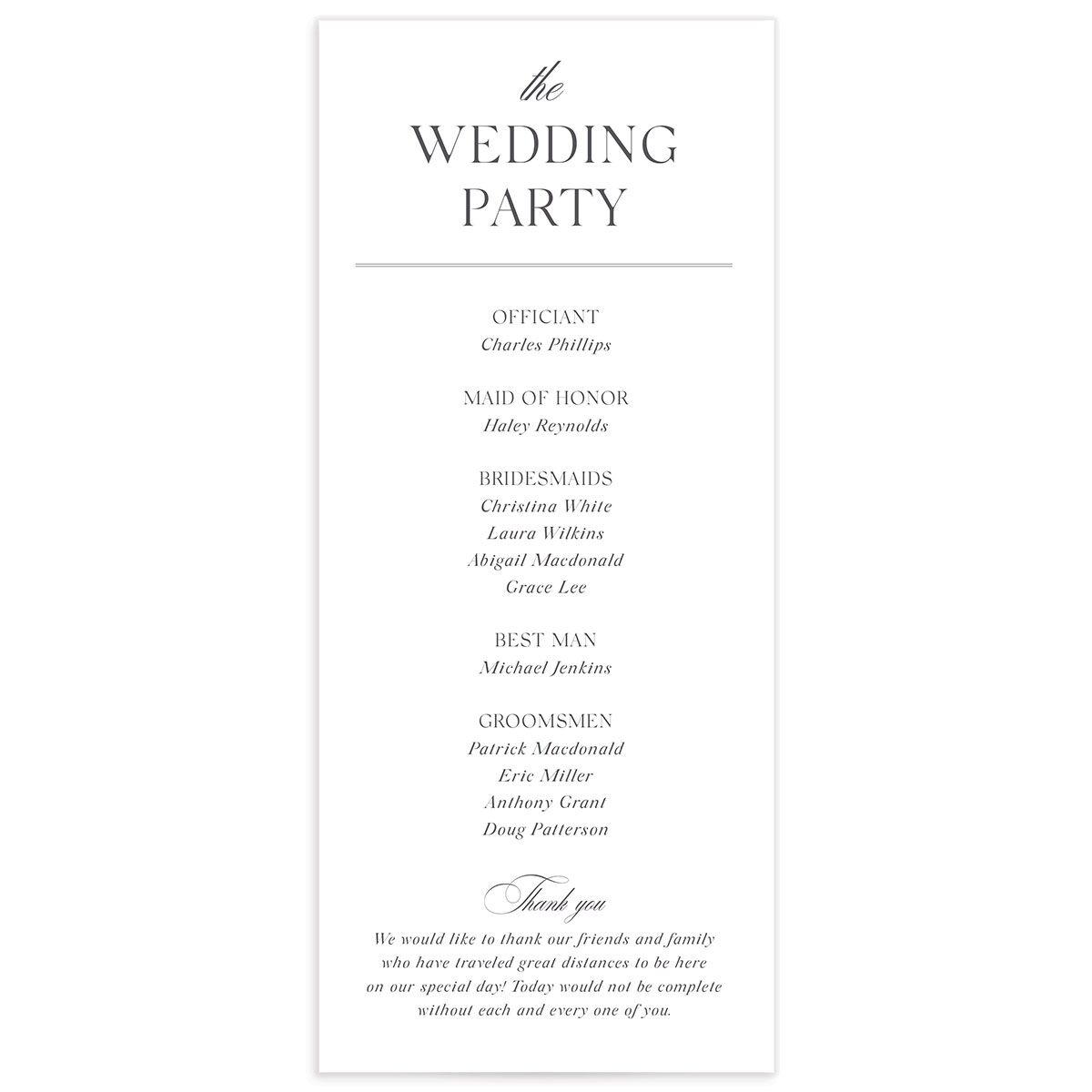 Classic Blooms Wedding Programs back in Pure White