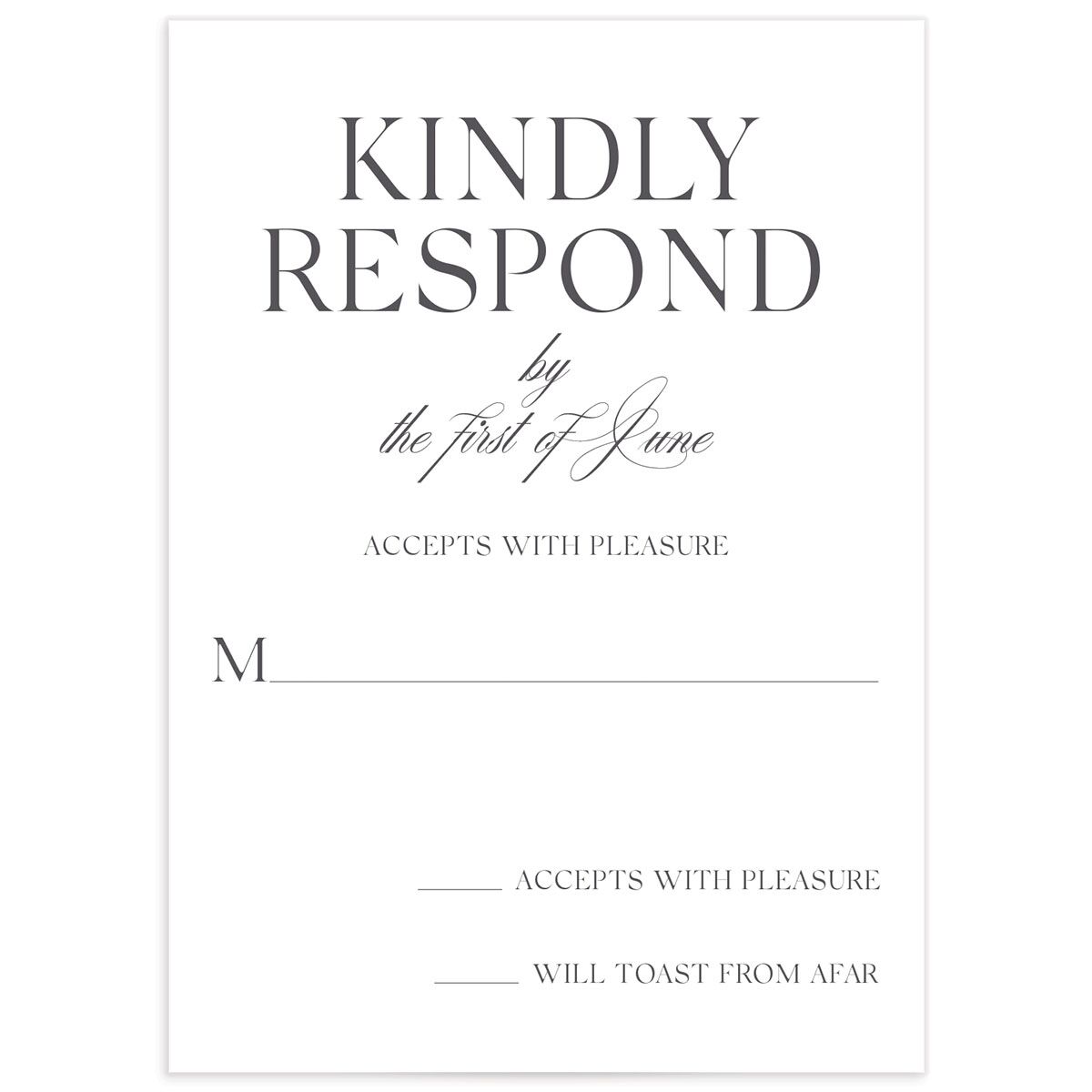Classic Blooms Wedding Response Cards front in Pure White