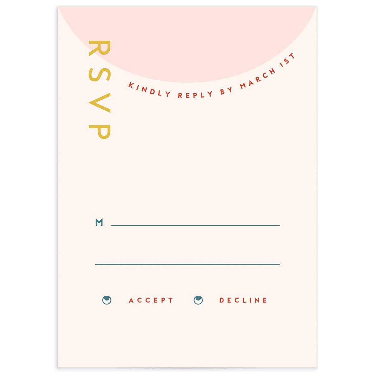 Contemporary Typography Wedding Response Cards front in Rose Pink