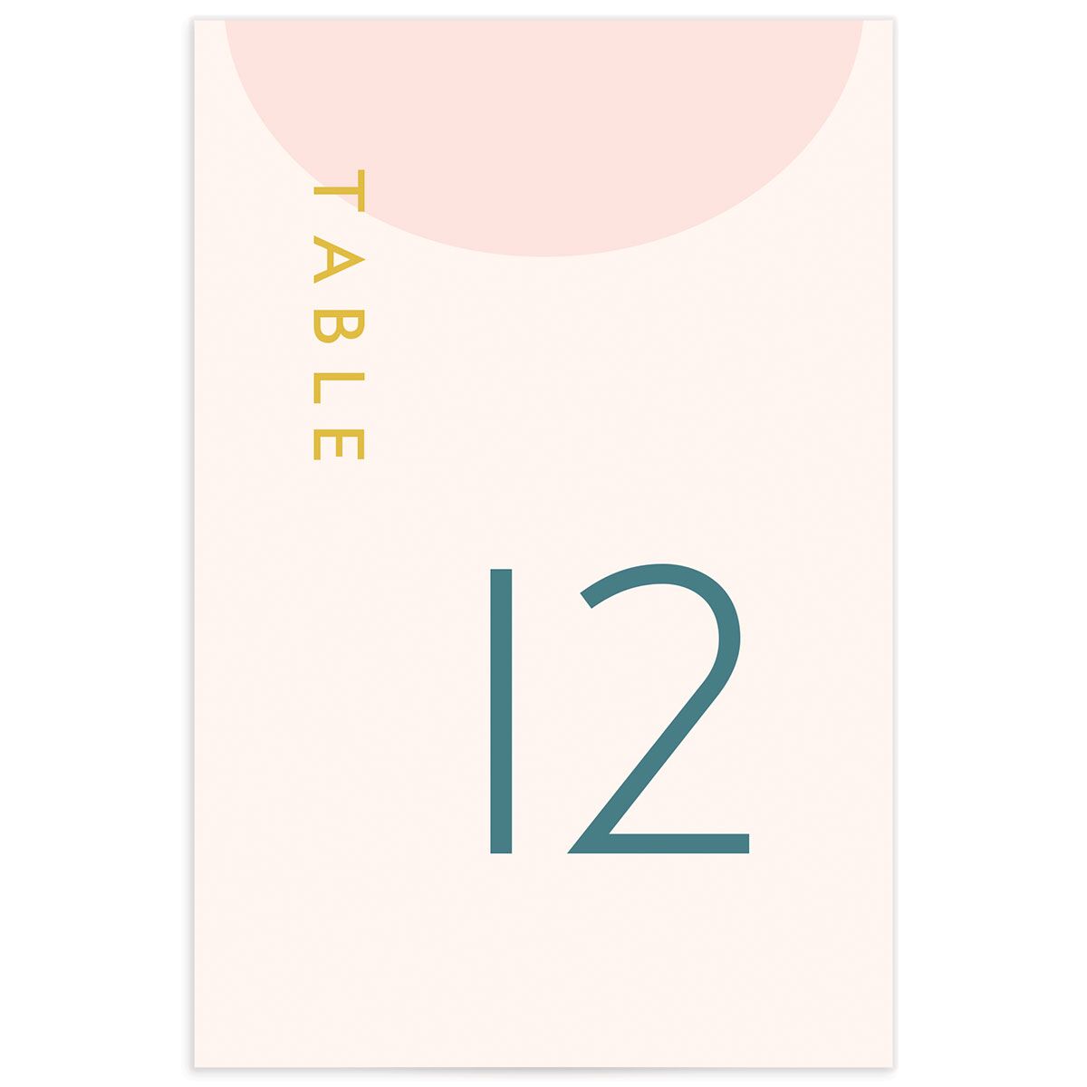 Contemporary Typography Table Numbers back in Rose Pink