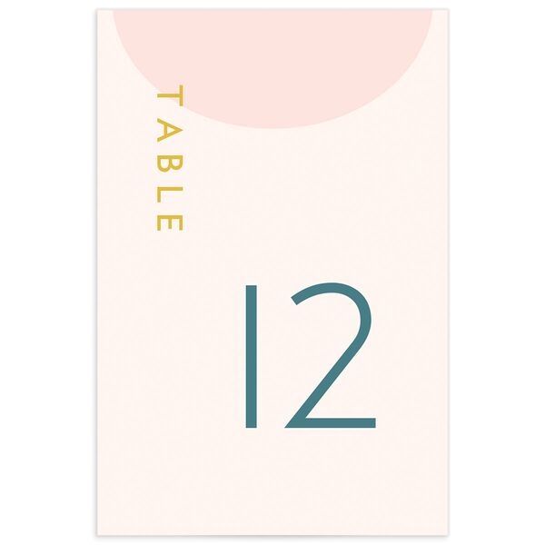 Contemporary Typography Table Numbers front in Rose Pink