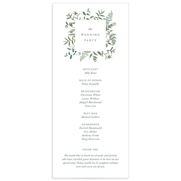 Wildflower Frame Wedding Programs back in Pure White
