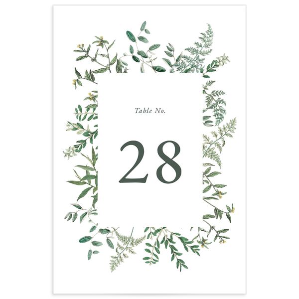 Wildflower Frame Table Numbers front in Pure White