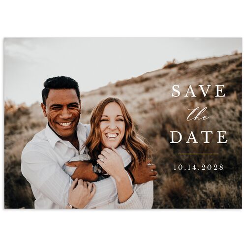 Eucalyptus Frame Save The Date Cards - Pure White