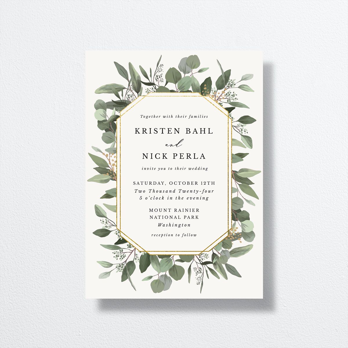 Eucalyptus Frame Wedding Invitations