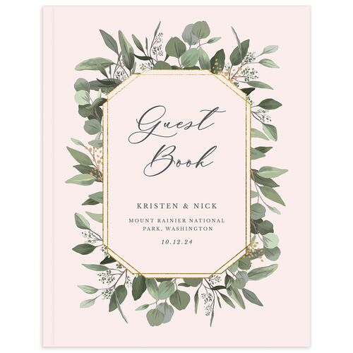 Painted Eucalyptus Wedding Guest Book