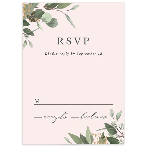 Painted Eucalyptus Wedding Response Cards