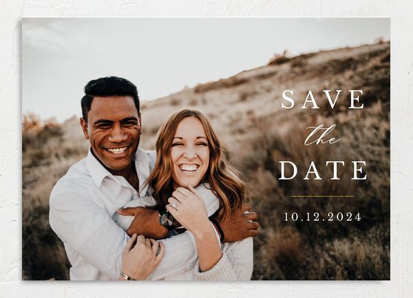 Painted Eucalyptus Save the Date Cards front in Midnight