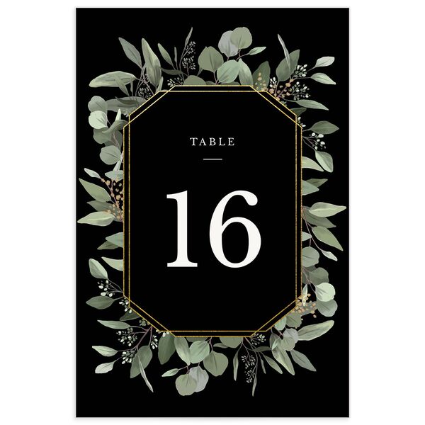 Painted Eucalyptus Table Numbers front in Midnight