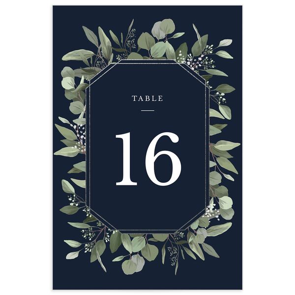 Painted Eucalyptus Table Numbers back in French Blue