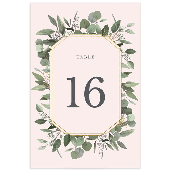 Painted Eucalyptus Table Numbers back in Rose Pink