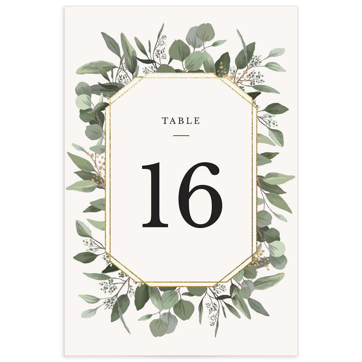 Painted Eucalyptus Table Numbers front in Pure White